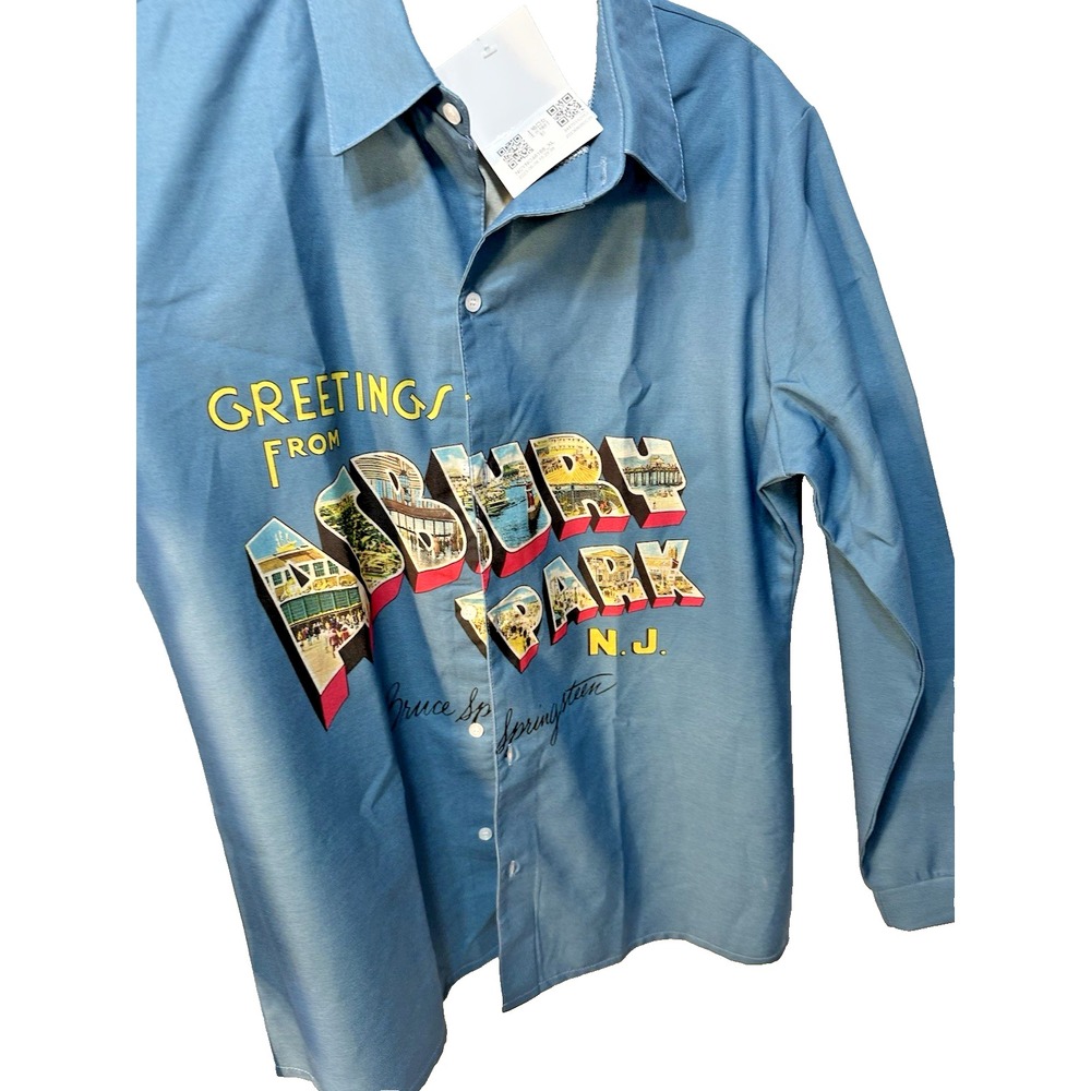 Bruce Springsteen Greetings From Asbury Park NJ Button Down Shirt XL - Picture 2 of 8